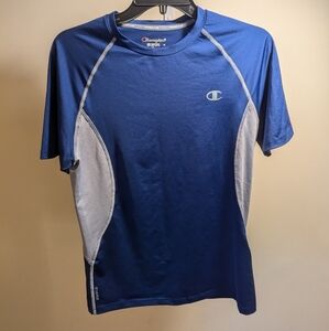 Champion XL Men's Blue and Gray Performance Tee